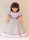 Purple Flower Victorian Doll Outfit - Lg