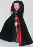 Black Velvet Doll Cloak Carpatina