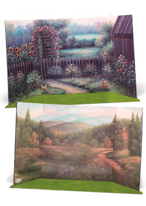 Doll Scene Backdrop Reversible Summer to Fall