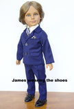 Black Oxfords Shoes for 18 inch Boy Dolls