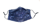 Navy Blue Sequin Face Mask