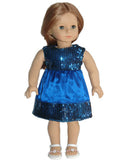 Blue Sequins Doll Dress