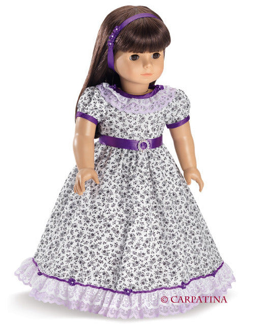 Purple Flower Victorian Doll Outfit - Lg