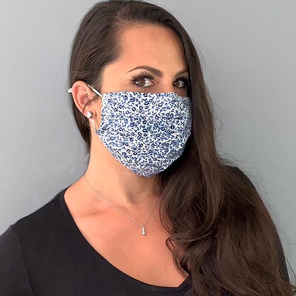 Blue Roses Face Mask