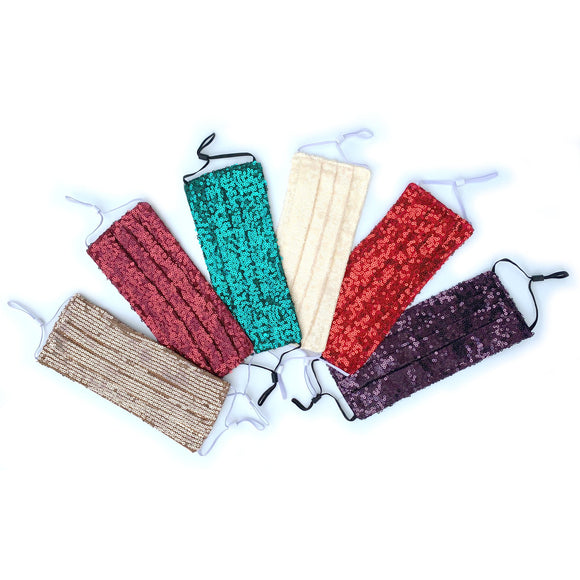 Sequin and Cotton Face Masks
