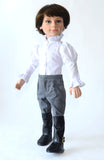 Black Tall Boots for 18 inch Boy Dolls